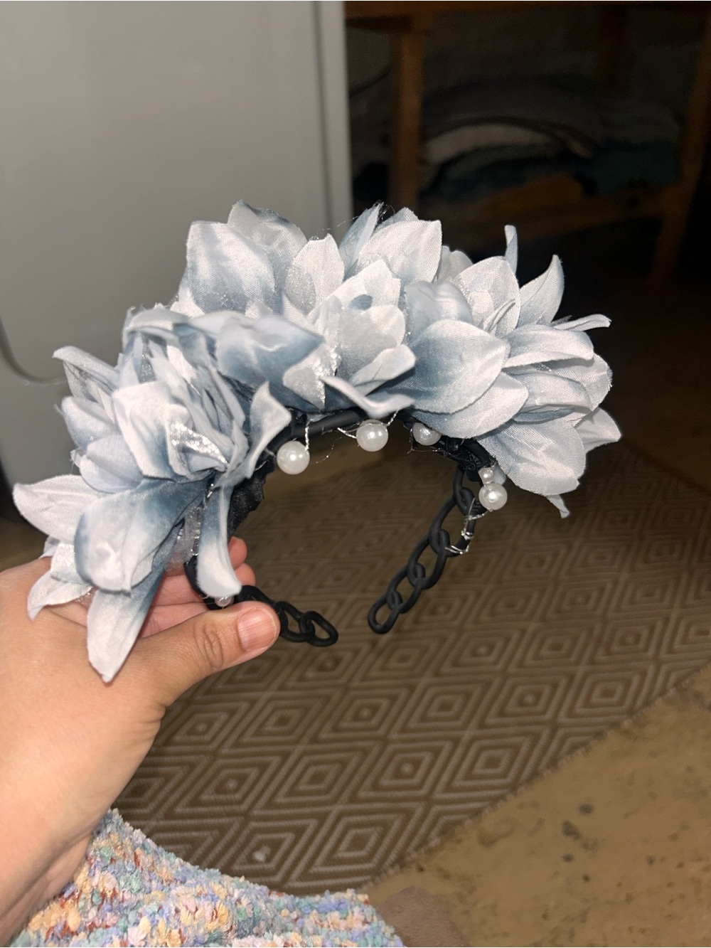Day of the death Floral Pearl Accent Headband